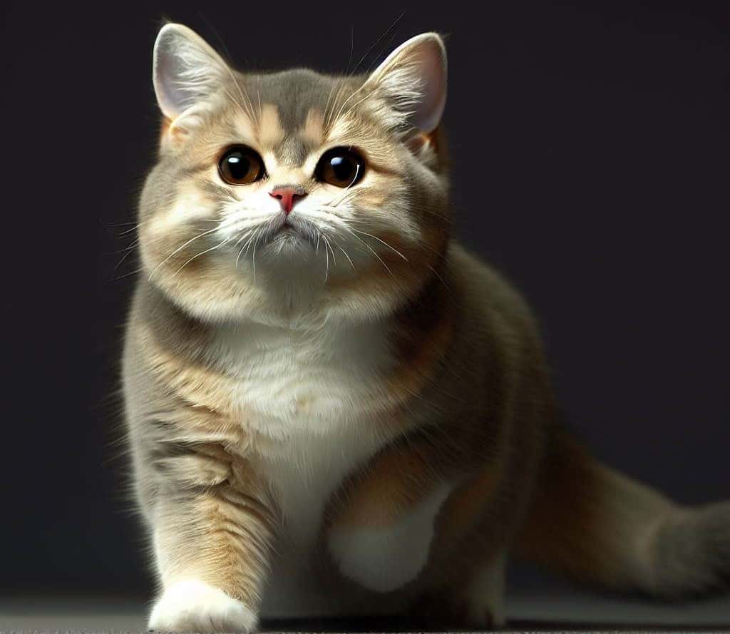 ai-gen image of a fluffy calico munchkin cat